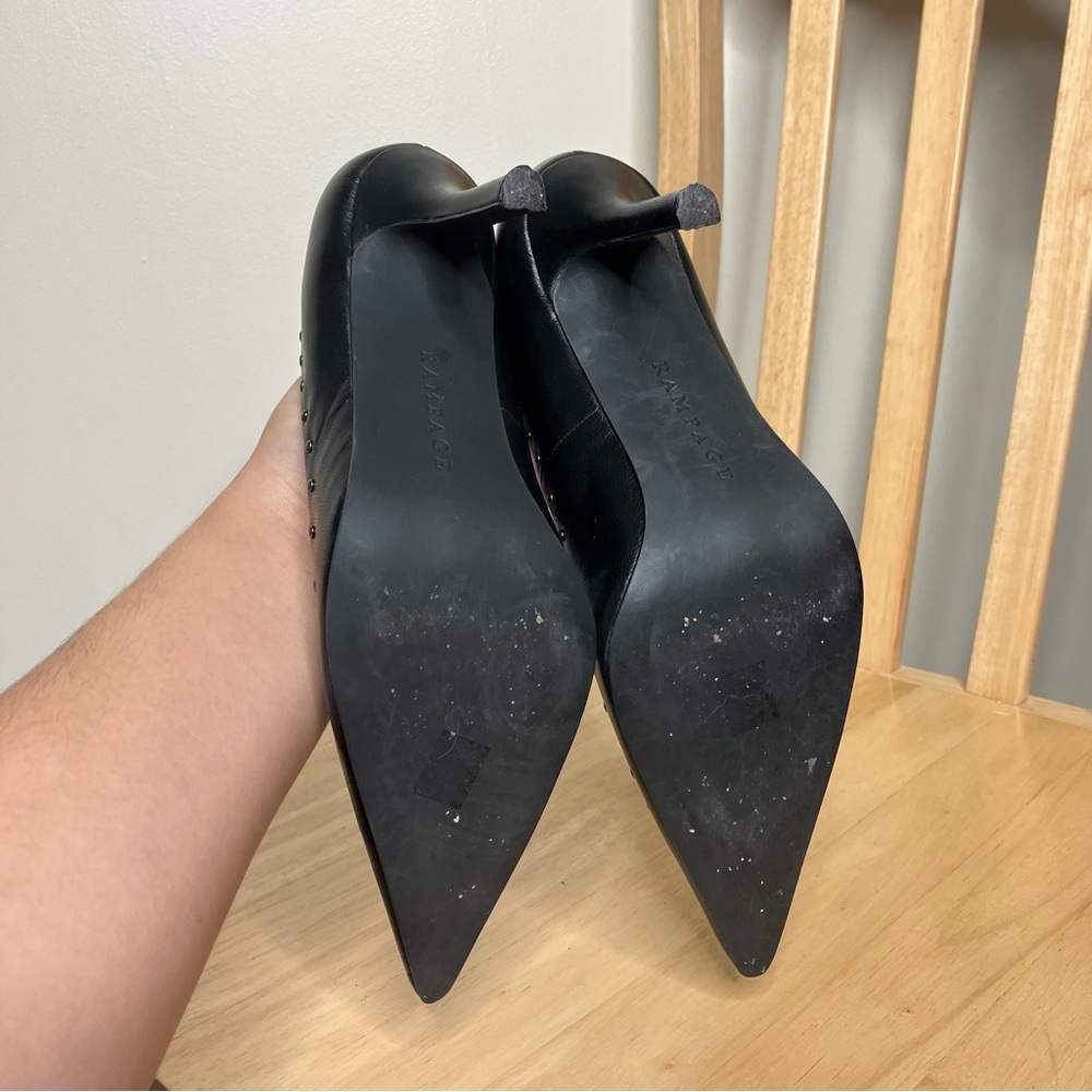 Rampage Black Studded Heels - Picture 6 of 8